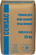 EQIOM CEMSAC CEMII/B-M 32.5 R CE NF PORTLAND 25KG/SAC (64) EQIOM CEMSAC CEMII/B-M 32.5 R CE NF PORTLAND 25KG/SAC (64)